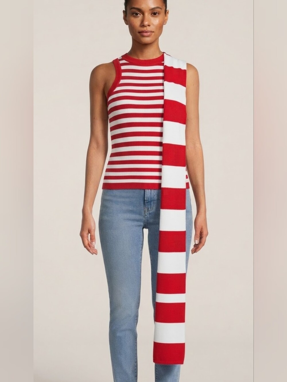 NEW Victoria & Tomas Draped One Shoulder Strip Top NWT Size 45 - US Size 6